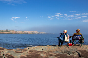 tourists on the coast