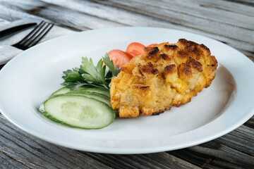 Cotelettes de poulet Pojarski - Chopped chicken cutlets.traditional Russian recipe.
