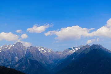 Mountain ranges near Lake Como in Italy.