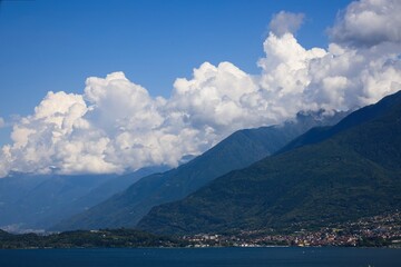 Fototapeta na wymiar Mountain ranges near Lake Como in Italy.