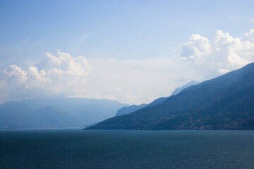 Mountain ranges near Lake Como in Italy.