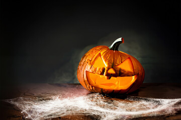 halloween pumpkin on black background