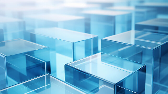 abstract background of blue cubes