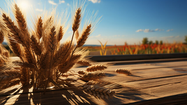 wheat field in the sunset