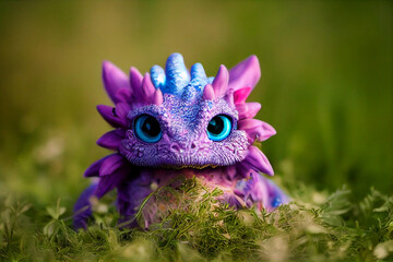 Portrait of a cute lizard creature in the field