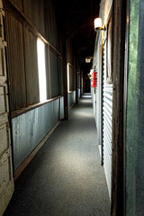 Old tin lined hallway at Shack Up Inn.