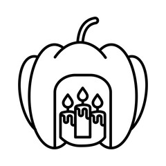 
Candle pumpkin,halloween decoration on white background,Happy Halloween decoration element,vector illustration
