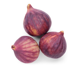 Fresh ripe figs on white background