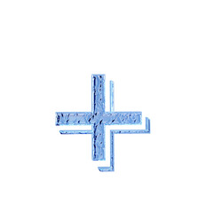 Fototapeta premium Fluted blue ice symbol. front view