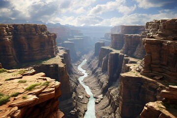 The Great Canyon with white background