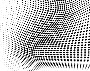 Black and white halftone texture wave