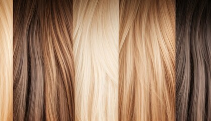 Beautiful hair close-up background of blonde and brown tones color palette. Generative IA.