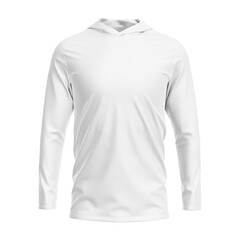 a white hooded long sleeve shirt mockup isolated on a white background