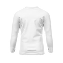 a long sleeve white shirt mockup back view isolated on a white background
