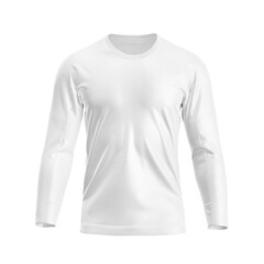 a long sleeve white shirt mockup crew neck front view isolated on a white background