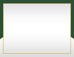 Professional Green & Gold Border Frame Blank Grey Background