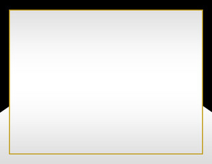 Obraz premium Professional Black & Gold Border Frame Blank Grey Background