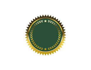 Green & Gold Certificate Medal Award Transparent Vector Image 