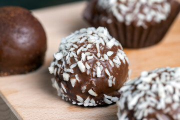 Chocolates with coconut sweet filling