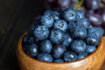 Ripe blueberries on the table