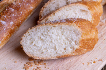 Cut white bread into pieces