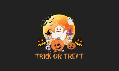 Trick or Treat Corgi hallowen t shirt design