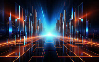 New future technology concept abstract background - obrazy, fototapety, plakaty