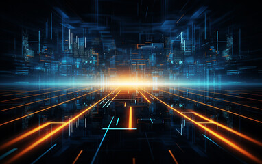 New future technology concept abstract background - obrazy, fototapety, plakaty