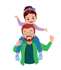 happy father and cute boy