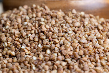 A large amount of harvested buckwheat