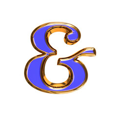 Blue symbol in a golden frame