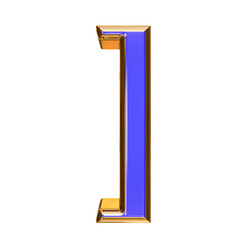 Blue symbol in a golden frame
