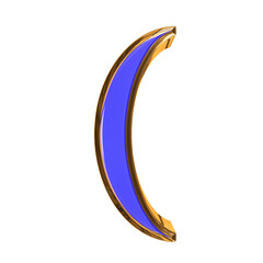Blue symbol in a golden frame