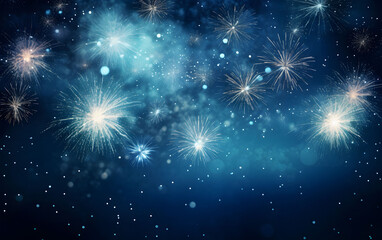 Fototapeta premium Colorful Firework Display In Sky, Celebration Background