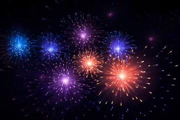 Fototapeta premium Colorful Firework Display In Sky, Celebration Background