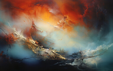 Fototapeta premium Oil painting abstract style artwork on canvas