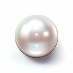 Fototapeta premium Pearl Isolated on White Background. Generative ai