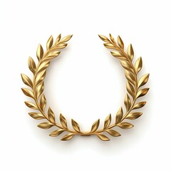 Golden Laurel Crown Isolated on White Background. Generative ai