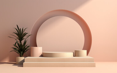 Podium mockup display with for product presentation