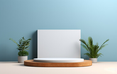 Podium mockup display with for product presentation
