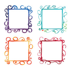 vector set of squiggle lines frame
