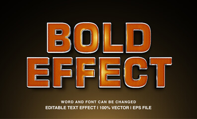 Bold effect editable text effect template, 3d bold glossy text style, premium vector