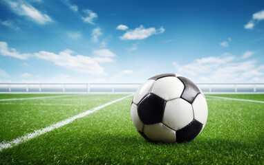 Fototapeta premium Soccer field with ball 