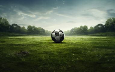 Soccer field with ball 