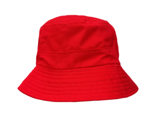red bucket hat isolated PNG transparent.