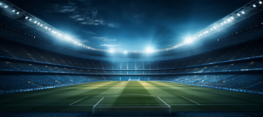 Fototapeta na wymiar Soccer football stadium with floodlights