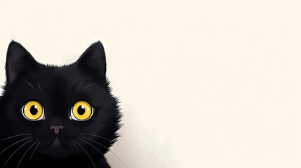 cute illustration of an adorable black cat feline