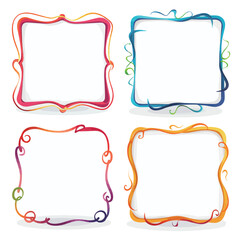 vector collection set of squiggle lines frame