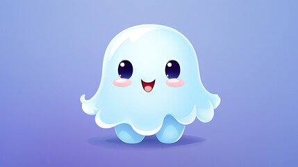 Adorable cartoon friendly ghost