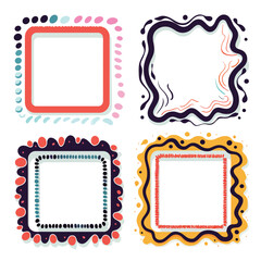 vector collection set of squiggle lines frame